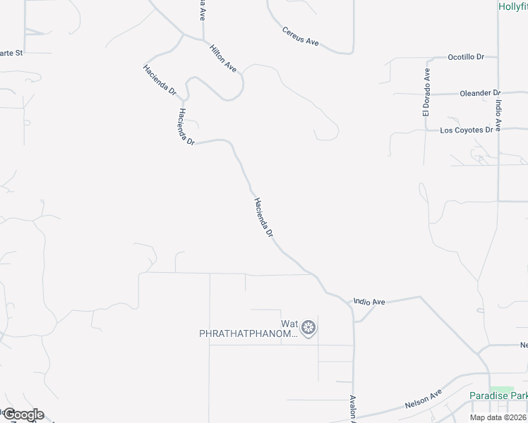 map of restaurants, bars, coffee shops, grocery stores, and more near O Hacienda Drive in Yucca Valley