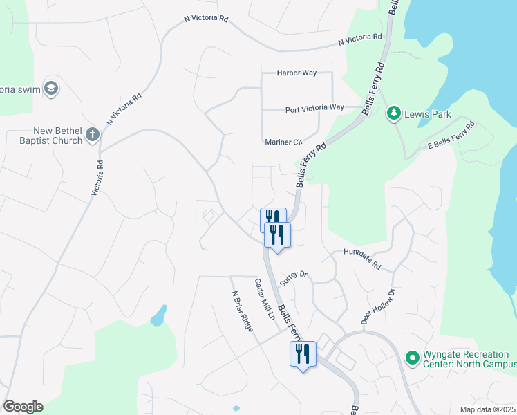 map of restaurants, bars, coffee shops, grocery stores, and more near 460 Colonial Walk in Woodstock