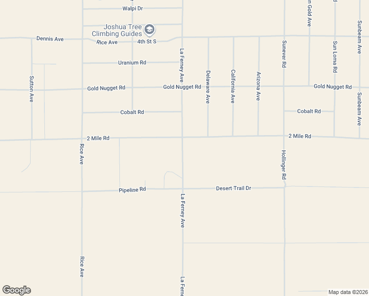 map of restaurants, bars, coffee shops, grocery stores, and more near 5737 Laferney Avenue in Joshua Tree
