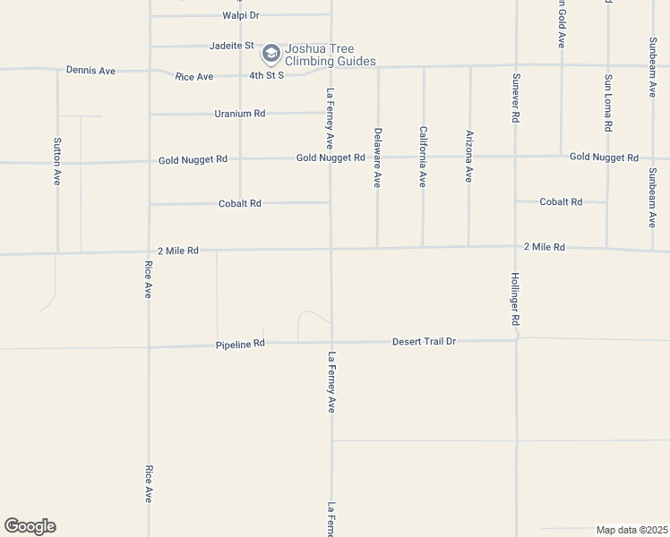 map of restaurants, bars, coffee shops, grocery stores, and more near 5737 Mojave Ranch Road in Joshua Tree