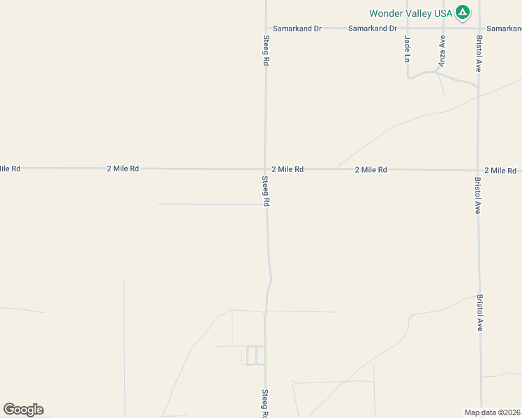 map of restaurants, bars, coffee shops, grocery stores, and more near 5828 Steeg Road in Twentynine Palms