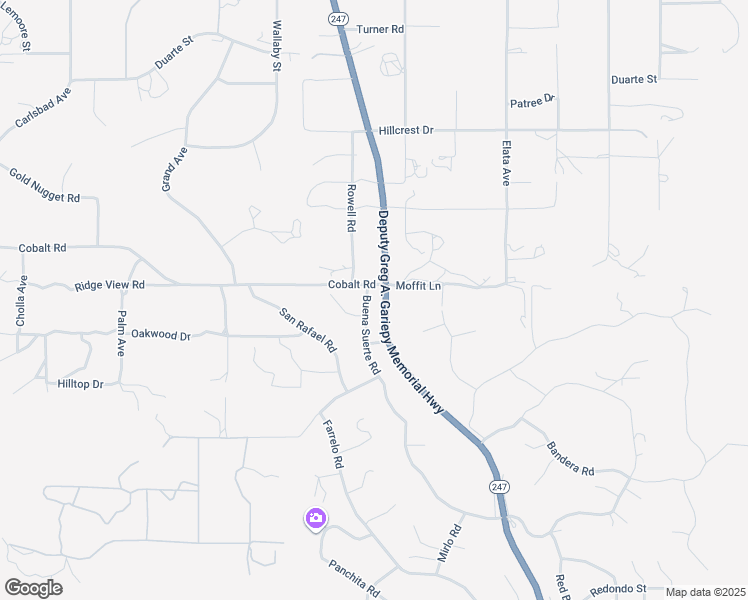 map of restaurants, bars, coffee shops, grocery stores, and more near 5729 Buena Suerte Road in Yucca Valley