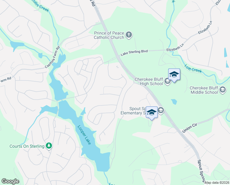 map of restaurants, bars, coffee shops, grocery stores, and more near 6914 Hopscotch Court in Flowery Branch