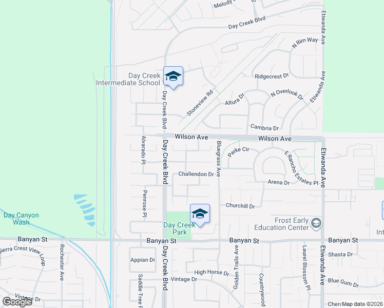 map of restaurants, bars, coffee shops, grocery stores, and more near 12412 Split Rein Drive in Rancho Cucamonga