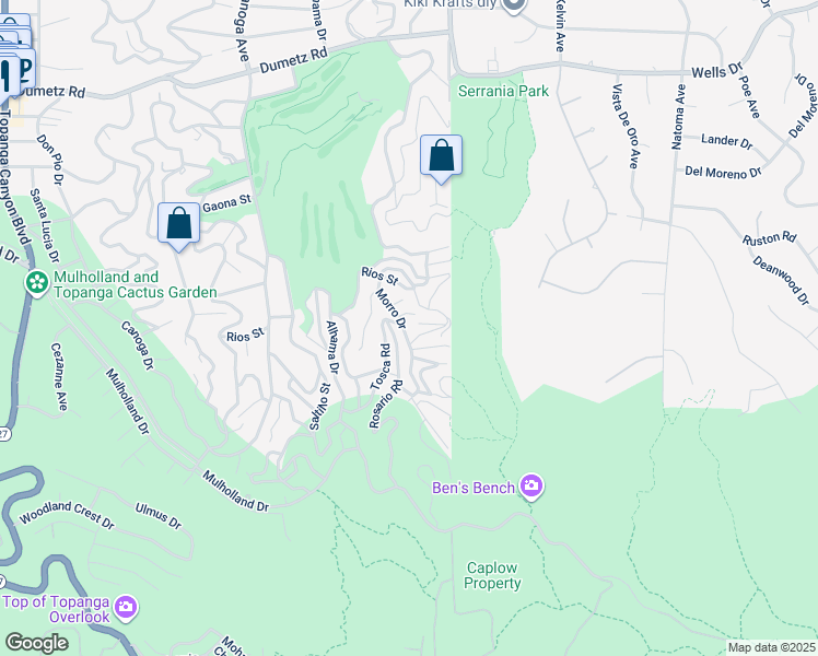 map of restaurants, bars, coffee shops, grocery stores, and more near 4218 Morro Drive in Los Angeles
