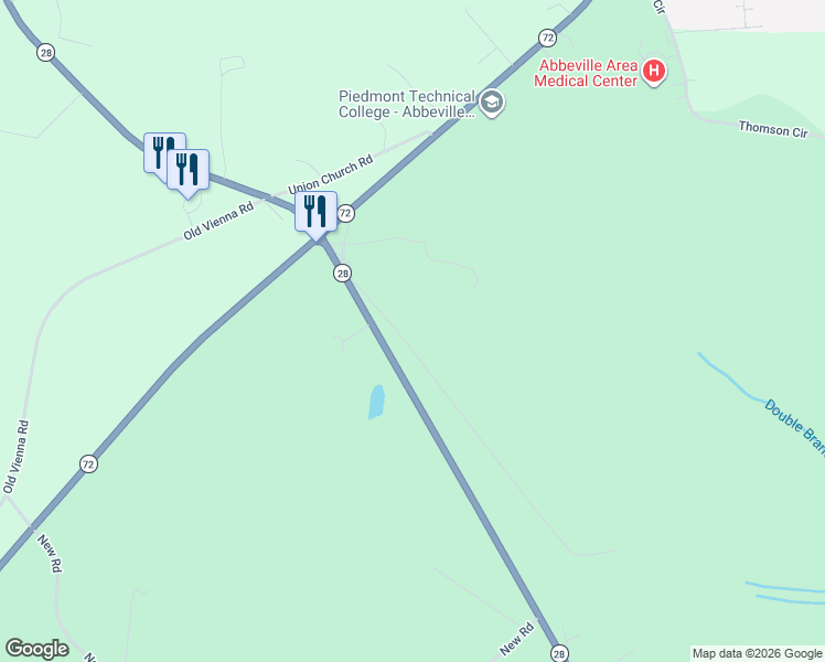 map of restaurants, bars, coffee shops, grocery stores, and more near 91 New Smith Road in Abbeville
