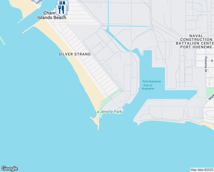 map of restaurants, bars, coffee shops, grocery stores, and more near 316 Ocean Drive in Oxnard