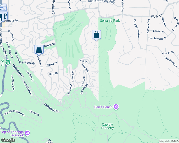 map of restaurants, bars, coffee shops, grocery stores, and more near 4218 Morro Drive in Los Angeles