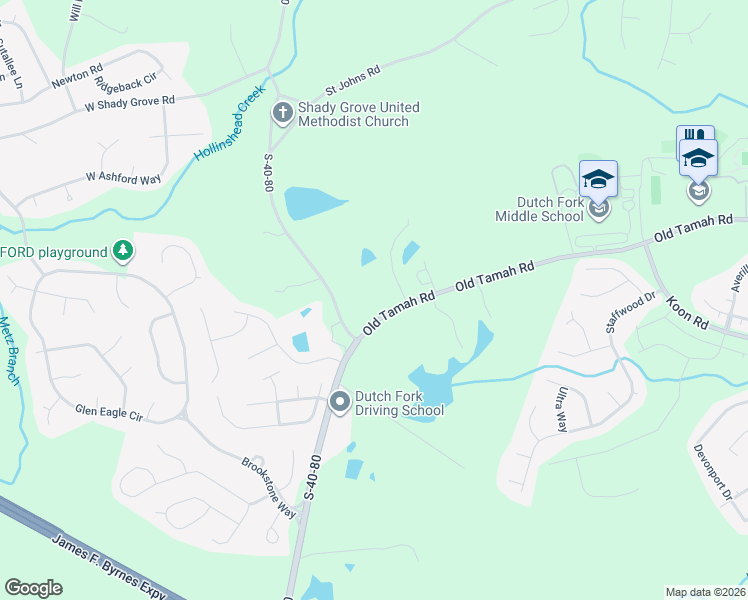 map of restaurants, bars, coffee shops, grocery stores, and more near 1720 Old Tamah Road in Irmo