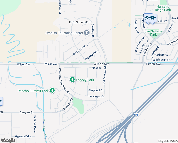 map of restaurants, bars, coffee shops, grocery stores, and more near 14058 Pearson Court in Rancho Cucamonga