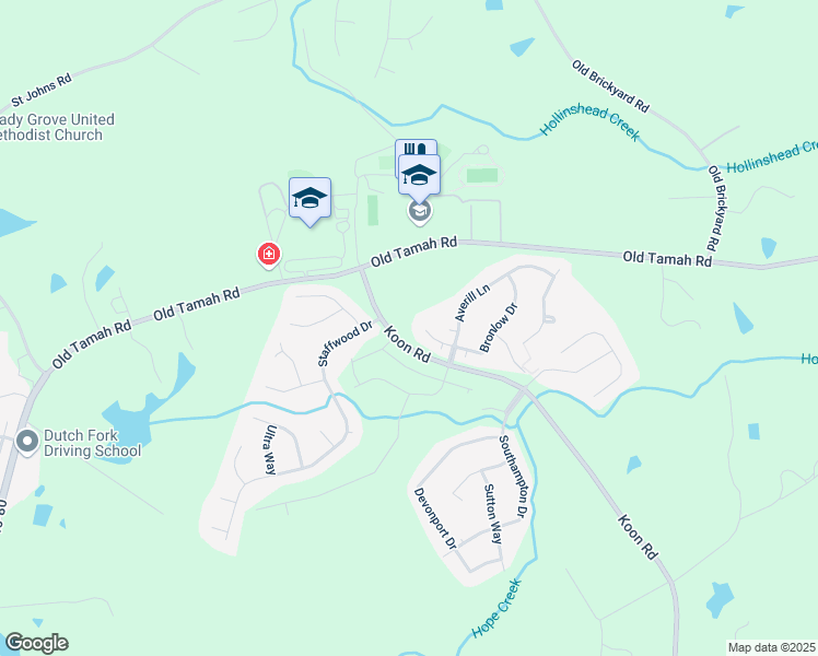 map of restaurants, bars, coffee shops, grocery stores, and more near 102 Bronlow Drive in Irmo