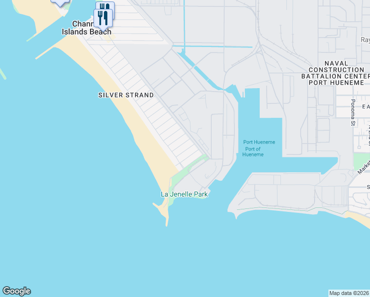 map of restaurants, bars, coffee shops, grocery stores, and more near 141 Santa Monica Avenue in Oxnard