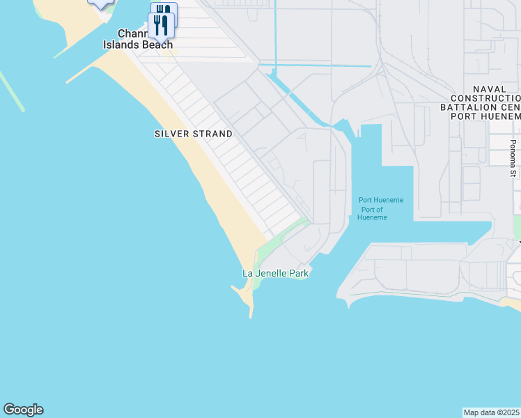 map of restaurants, bars, coffee shops, grocery stores, and more near 316 Ocean Drive in Oxnard