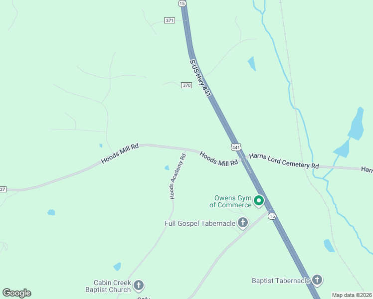 map of restaurants, bars, coffee shops, grocery stores, and more near 35 Hoods Academy Road in Commerce