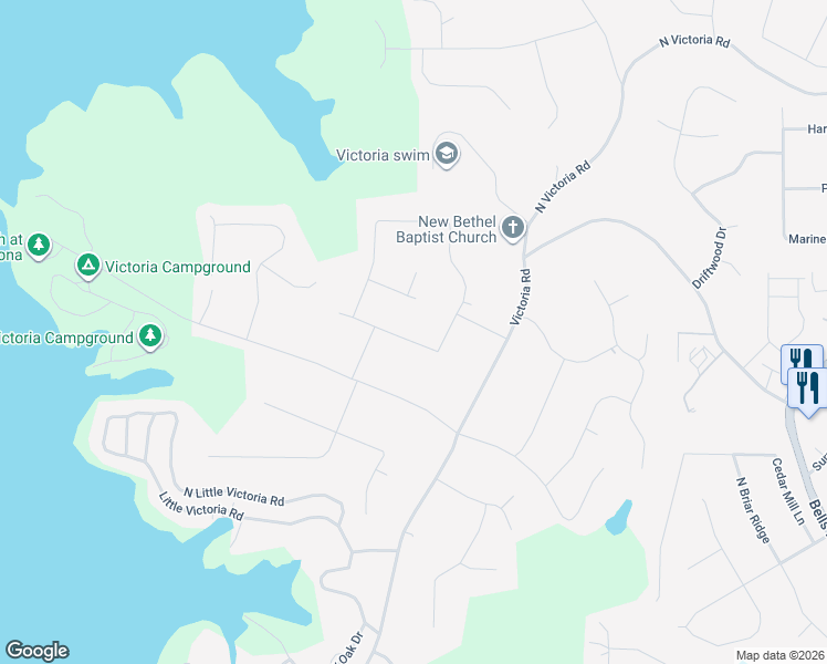 map of restaurants, bars, coffee shops, grocery stores, and more near 317 Bethel Drive in Woodstock