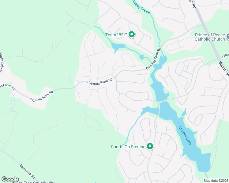 map of restaurants, bars, coffee shops, grocery stores, and more near 7323 Lake Sterling Boulevard in Flowery Branch
