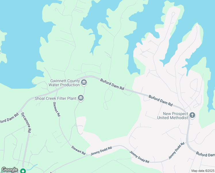 map of restaurants, bars, coffee shops, grocery stores, and more near 6300 Misty Hill Lane in Buford