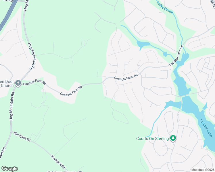 map of restaurants, bars, coffee shops, grocery stores, and more near 6721 Capitola Farm Road in Flowery Branch