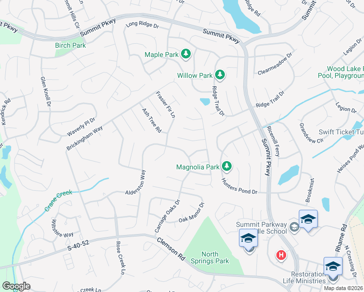 map of restaurants, bars, coffee shops, grocery stores, and more near 505 Carriage Oaks Drive in Columbia