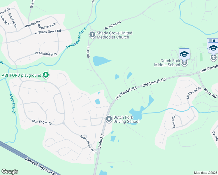 map of restaurants, bars, coffee shops, grocery stores, and more near 1810 Shady Grove Road in Irmo