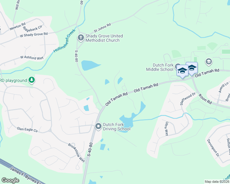 map of restaurants, bars, coffee shops, grocery stores, and more near 1720 Old Tamah Road in Irmo