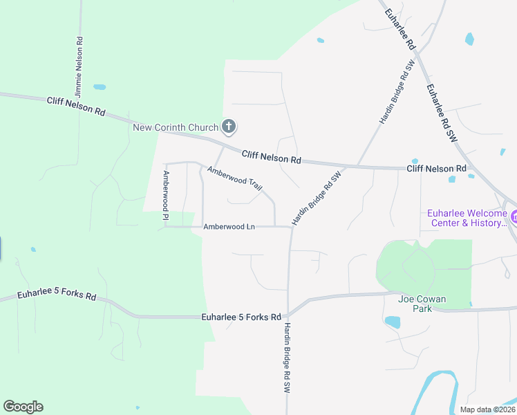map of restaurants, bars, coffee shops, grocery stores, and more near 118 Amberwood Lane in Euharlee