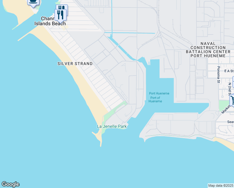 map of restaurants, bars, coffee shops, grocery stores, and more near 159 Los Angeles Avenue in Oxnard