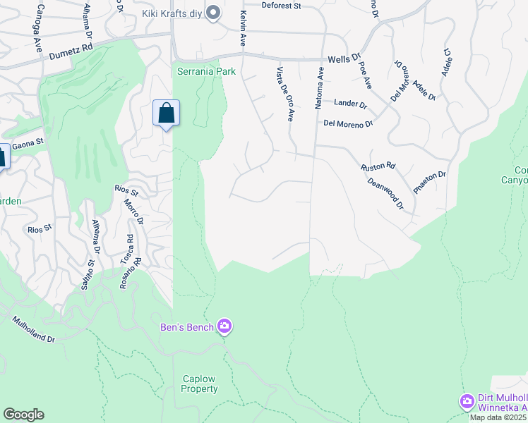 map of restaurants, bars, coffee shops, grocery stores, and more near 20620 Chatsboro Drive in Los Angeles