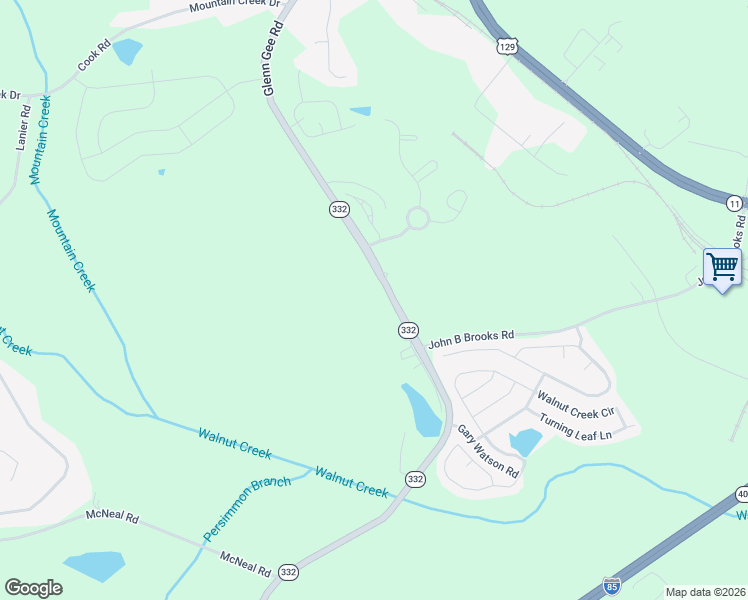 map of restaurants, bars, coffee shops, grocery stores, and more near 974 Georgia 332 in Pendergrass