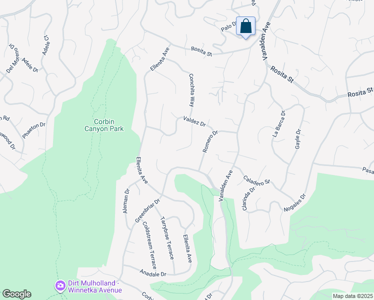 map of restaurants, bars, coffee shops, grocery stores, and more near 4420 Conchita Way in Los Angeles