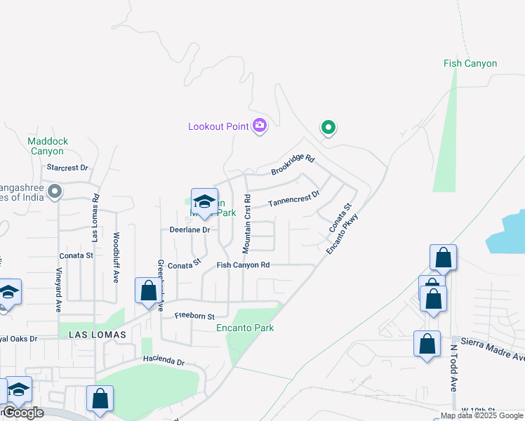 map of restaurants, bars, coffee shops, grocery stores, and more near 3218 Tannencrest Drive in Duarte