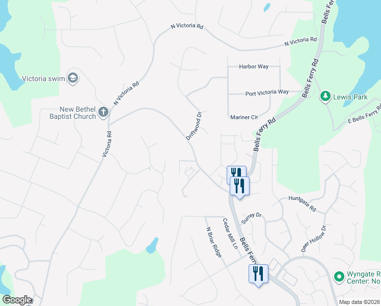 map of restaurants, bars, coffee shops, grocery stores, and more near 463 Victoria Road in Woodstock