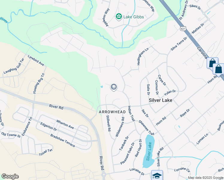 map of restaurants, bars, coffee shops, grocery stores, and more near 4624 Indian Trail in Wilmington