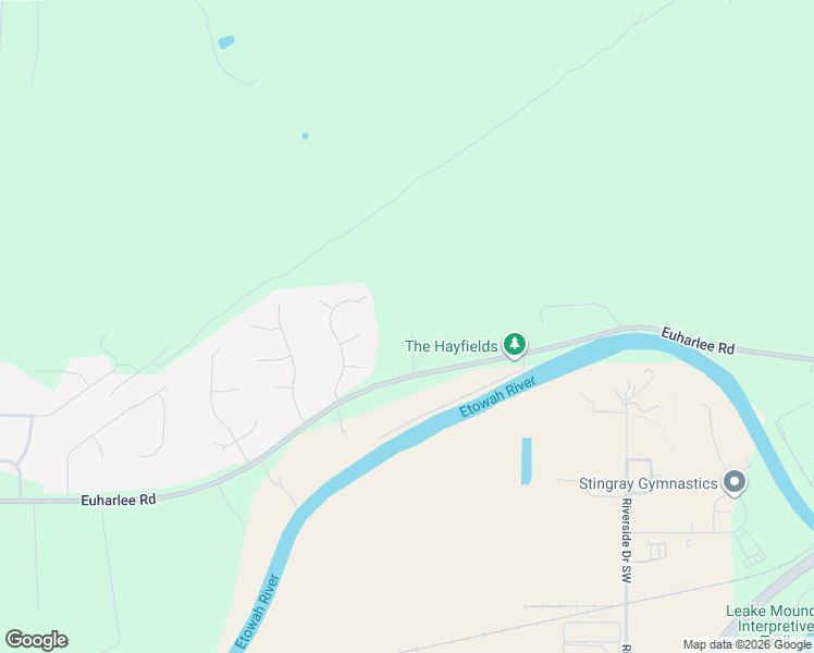 map of restaurants, bars, coffee shops, grocery stores, and more near 264 Euharlee Road Southwest in Cartersville