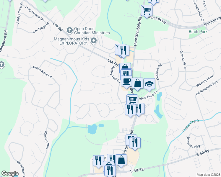 map of restaurants, bars, coffee shops, grocery stores, and more near 208 Ashley Place Road in Columbia