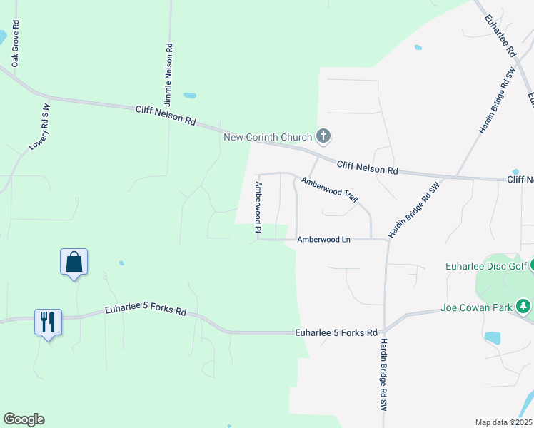 map of restaurants, bars, coffee shops, grocery stores, and more near 610 Amberwood Place in Kingston