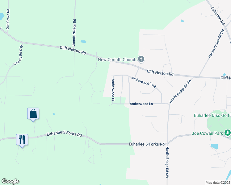map of restaurants, bars, coffee shops, grocery stores, and more near 610 Amberwood Place in Kingston
