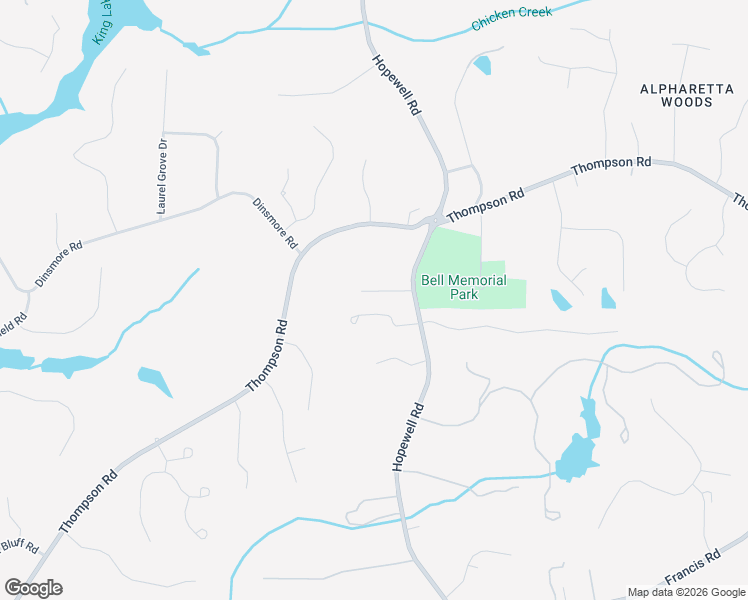 map of restaurants, bars, coffee shops, grocery stores, and more near 15160 Hopewell Road in Alpharetta