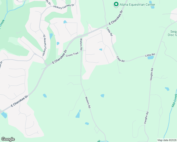 map of restaurants, bars, coffee shops, grocery stores, and more near 4529 Waters Road in Woodstock