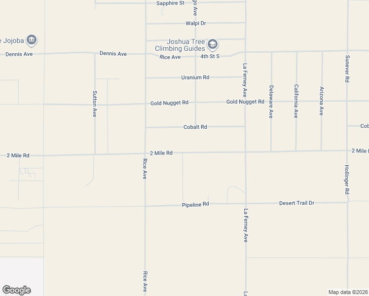 map of restaurants, bars, coffee shops, grocery stores, and more near 63469 Cobalt Road in Joshua Tree