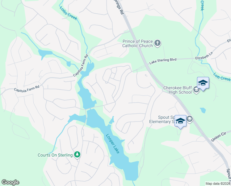 map of restaurants, bars, coffee shops, grocery stores, and more near 6920 Big Sky Drive in Flowery Branch