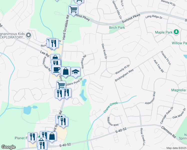 map of restaurants, bars, coffee shops, grocery stores, and more near 301 Elders Pond Drive in Columbia