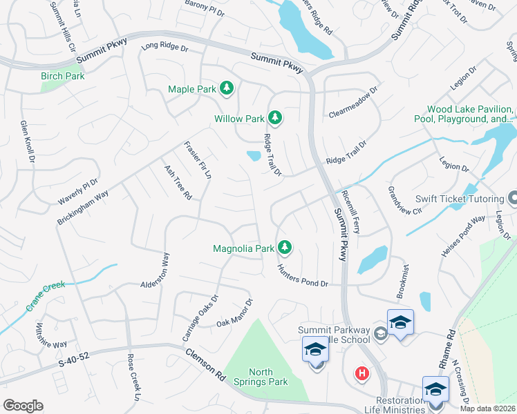 map of restaurants, bars, coffee shops, grocery stores, and more near 318 Castle Ridge Drive in Columbia