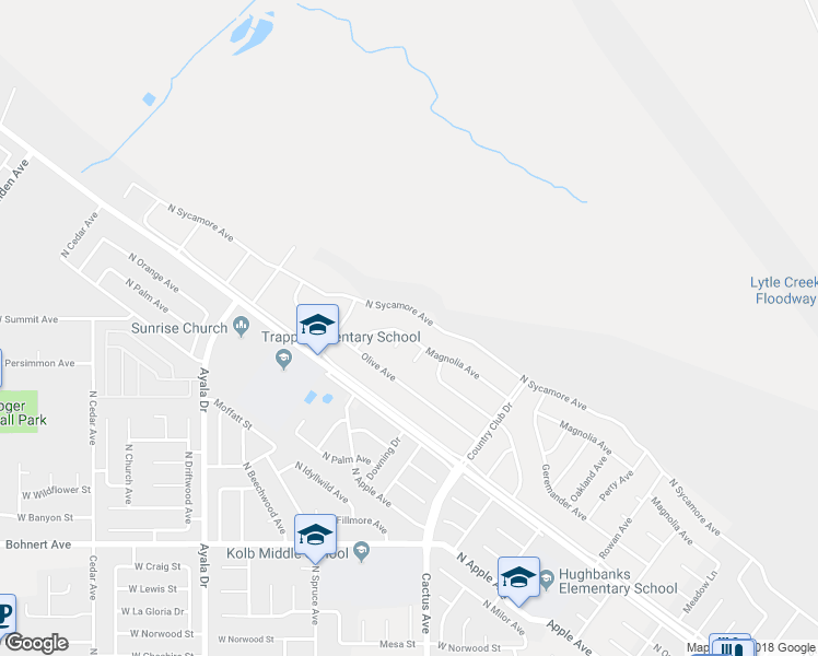 map of restaurants, bars, coffee shops, grocery stores, and more near 5701 Magnolia Avenue in Rialto