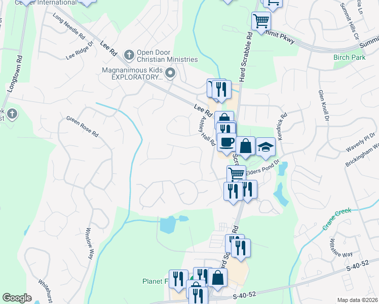 map of restaurants, bars, coffee shops, grocery stores, and more near 220 Ashley Place Road in Columbia