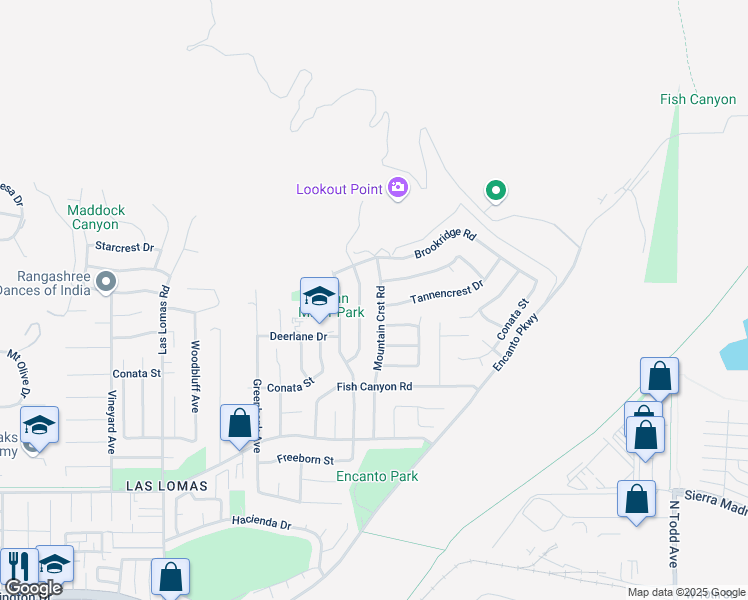 map of restaurants, bars, coffee shops, grocery stores, and more near 3203 Tannencrest Drive in Duarte