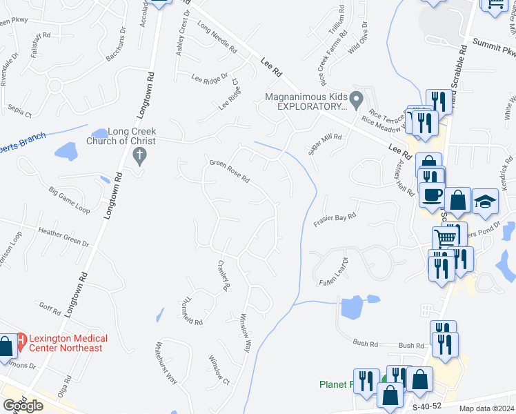 map of restaurants, bars, coffee shops, grocery stores, and more near 107 Touchfield Court in Columbia
