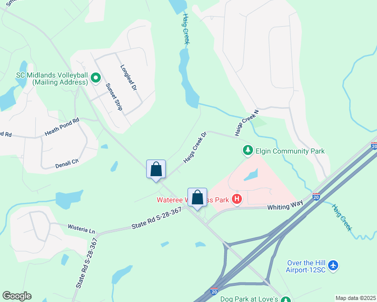 map of restaurants, bars, coffee shops, grocery stores, and more near 1417 Haigs Creek Drive in Elgin