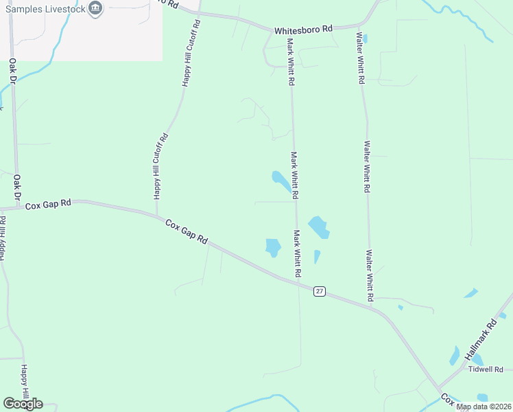 map of restaurants, bars, coffee shops, grocery stores, and more near 293 Mark Whitt Road in Boaz