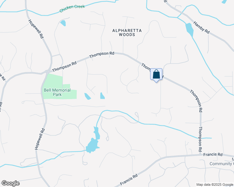 map of restaurants, bars, coffee shops, grocery stores, and more near 585 Watboro Hill Drive in Alpharetta